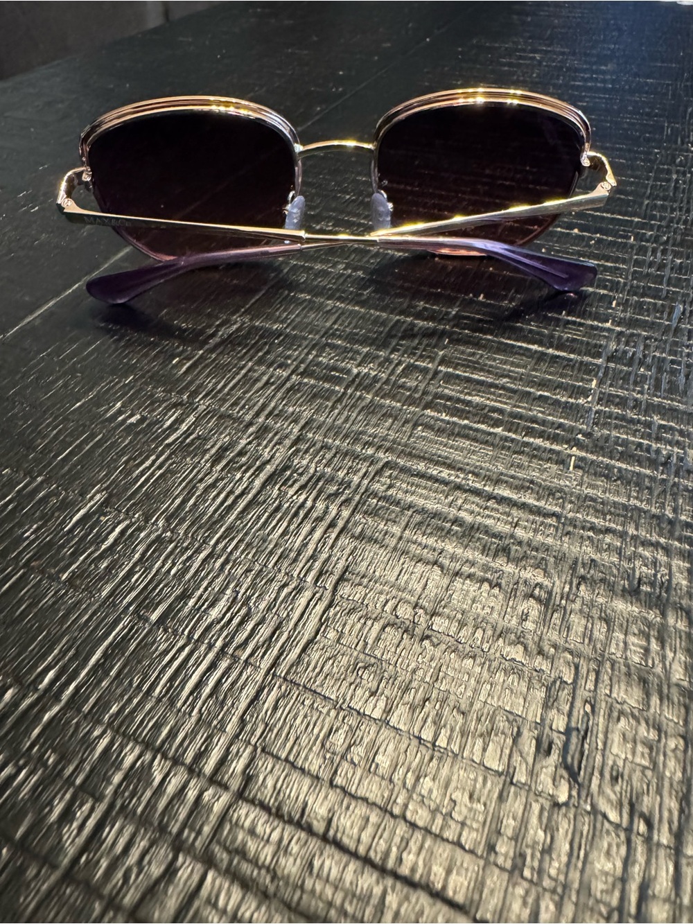 Women's Fashion Sunglasses with Lavender Lenses and Embellished Gold Frame - Picture 10 of 12